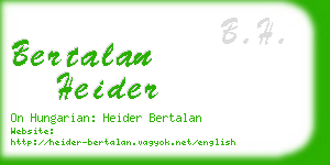 bertalan heider business card